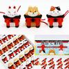 Osaka Choseido Torii Gate and Animal Fortune Slip Set Ceramic Shiba Inu Fox Height Includes free original wooden tag (25 pieces) - - Maneki-neko
