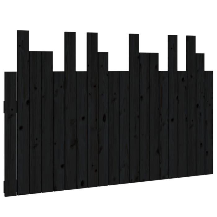 VidaXL Tête de lit murale Noir 127,5x3x80 cm Bois massif de pin 824792