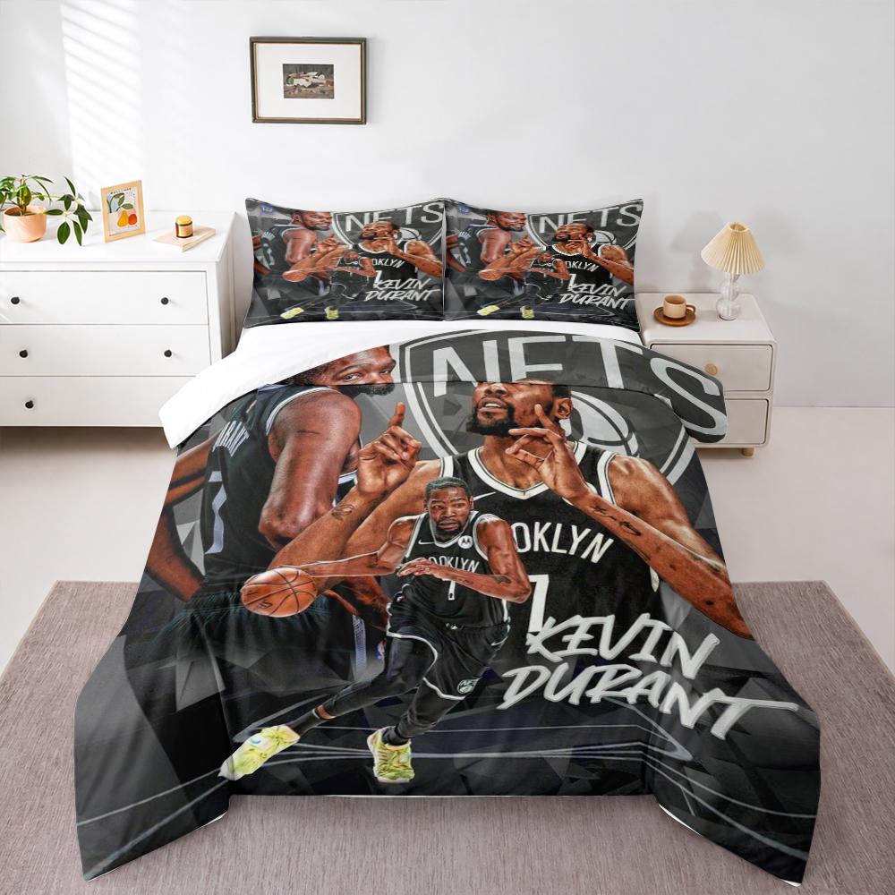 "Kevin Durant Brooklyn Nets Basketball Graphic Bedding setBedding set (1 duvet cover, 2 pillowcases, duvet not included)