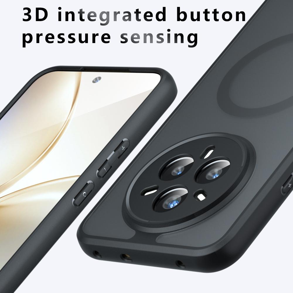 Für Realme 14 Pro Plus Hülle Luxus Matte Acryl Stoßfeste Hülle für Realme 14 Pro+ RMX5051 Magnet Magsafe Kabelloses Laden Bumper