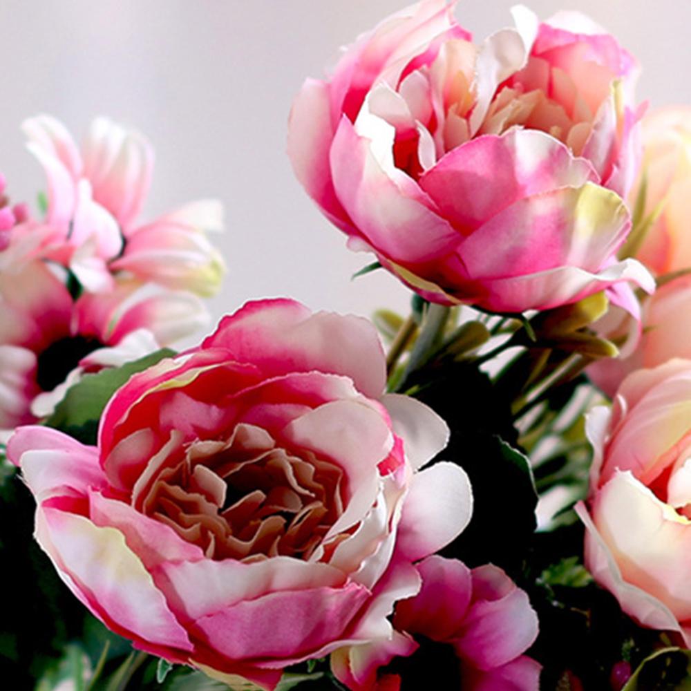 Peony Flowers Silk Artificial Bouquet Babybreaths Accessories Fake Daisy Flowers Wedding Home Decor Room Decoration Party