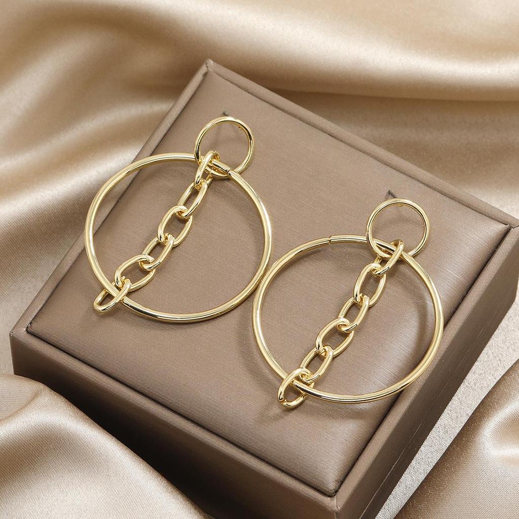 Retro Multi-Layer Alloy Round Dangle Earrings for Women - Trendy Party Jewelry