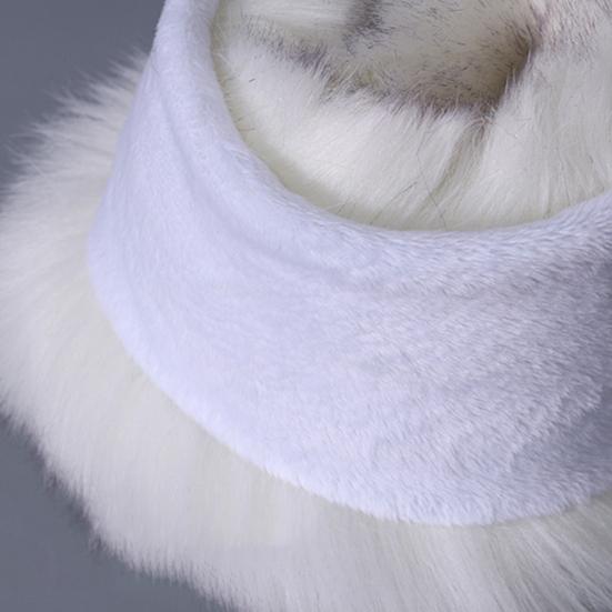 Women Long Scarf Solid Color Thickened Scarf Imitation Fox Fur Versatile Soft Scarf Winter Outdoor Wear