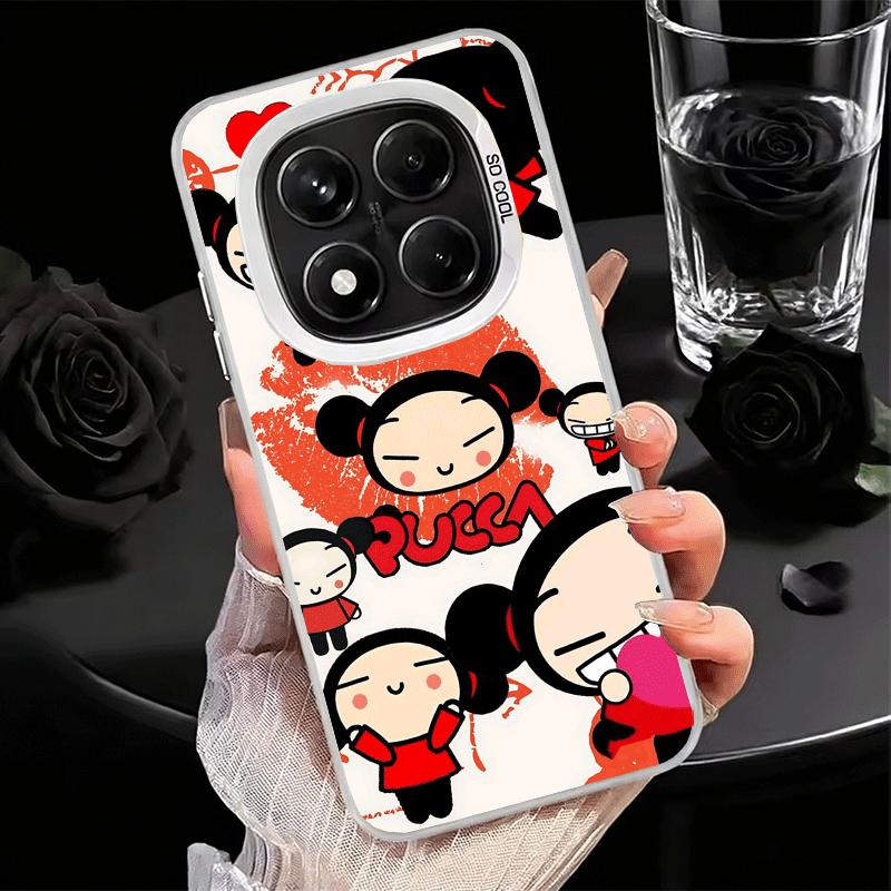 Cartoon Cute Pucca Garu Soft Phone Case for Xiaomi Redmi Note 13 14 15 Pro Plus 12S 12 11S 11 11T 10S 10 Shockproof Cover Back S