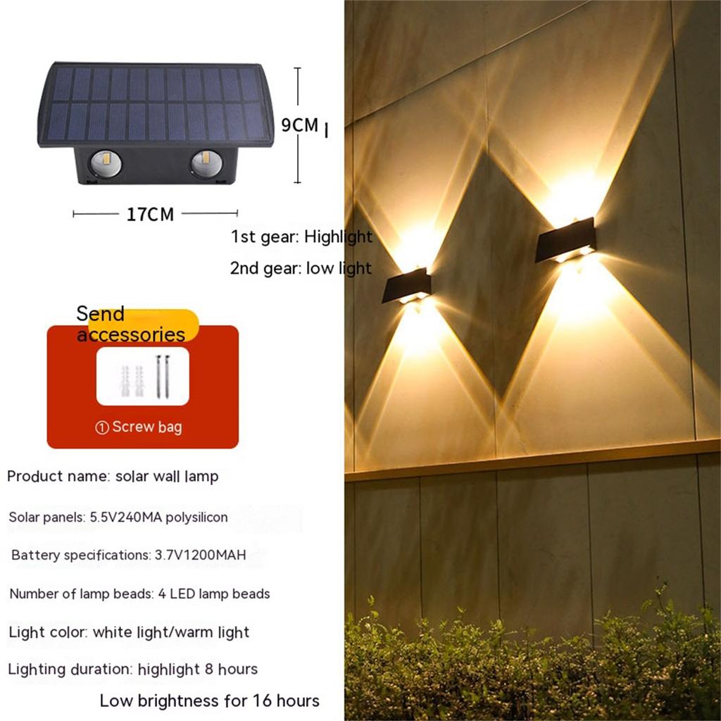 Solar Wall Lamp 5 5V240MA Solar Panel 3000-3200k IP65 Waterproof 2 Adjustable