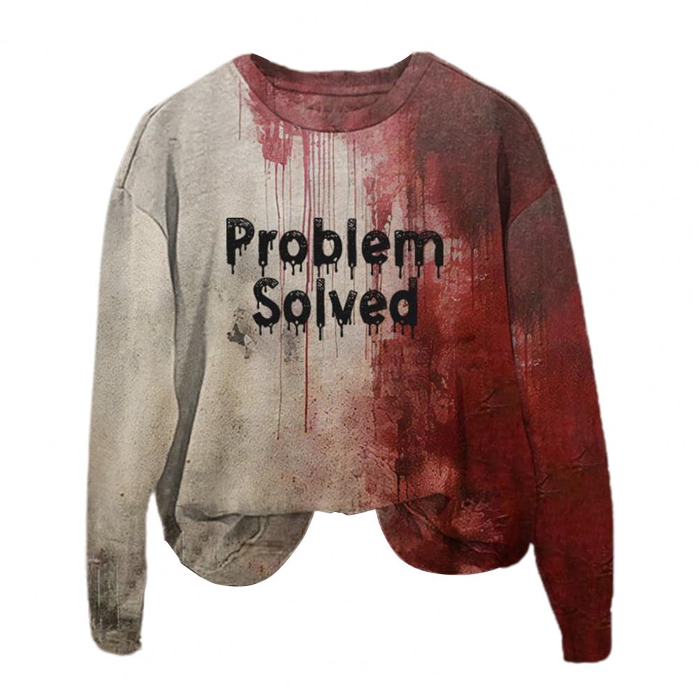 Unisex mikina s kapucí Bloodstain tisk Halloween Haunted House Cosplay Top Stahovací šňůrka Kapsa s kapucí Dlouhé rukávy Volná Mikina