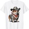 Unisex Adults & Kids Corgi Lover Country Western T-Shirt White Small