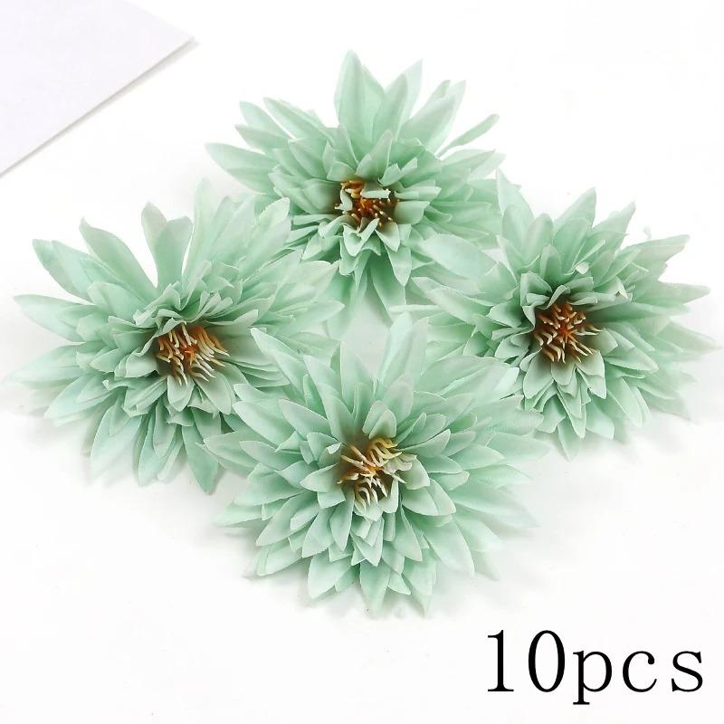 Green Rose Artificial Flowers Heads Silk Fake Flower for Home Room Decor Marriage Wedding Decora DIY Craft Wreath Gift Accessory