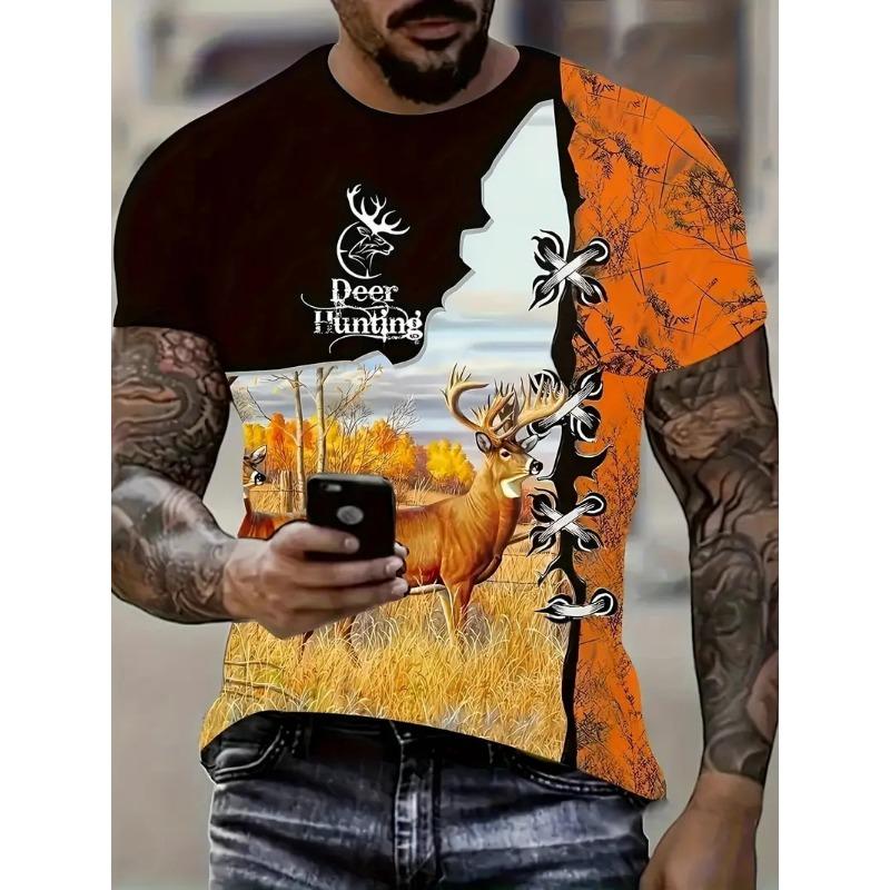 Duck Hunting Dog T-shirts 3D Print Deer Hunter Men's Streetwear Fashion Short Sleeve O-Neck T Shirt Oversized Tops Tees Clothing