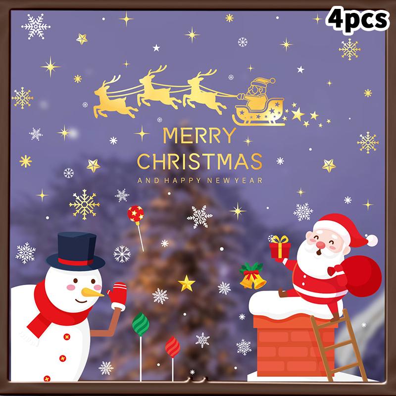 

Новые Рождественские Наклейки на Окна Веселые Рождественские Украшения Для Дома Рождественская Наклейка на Стену Детская Комната Новогоднее Украшение A3