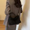 Vintage Solid Color Underarm Bag Large Capacity PU Leather Crossbody Bag Shoulder Bag Women