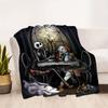 1pc, Jack Skellington and Sally's Candlelight Dinner Themed Blanket Cute Design for Room Decor, Soft Throw Blanket Perfect