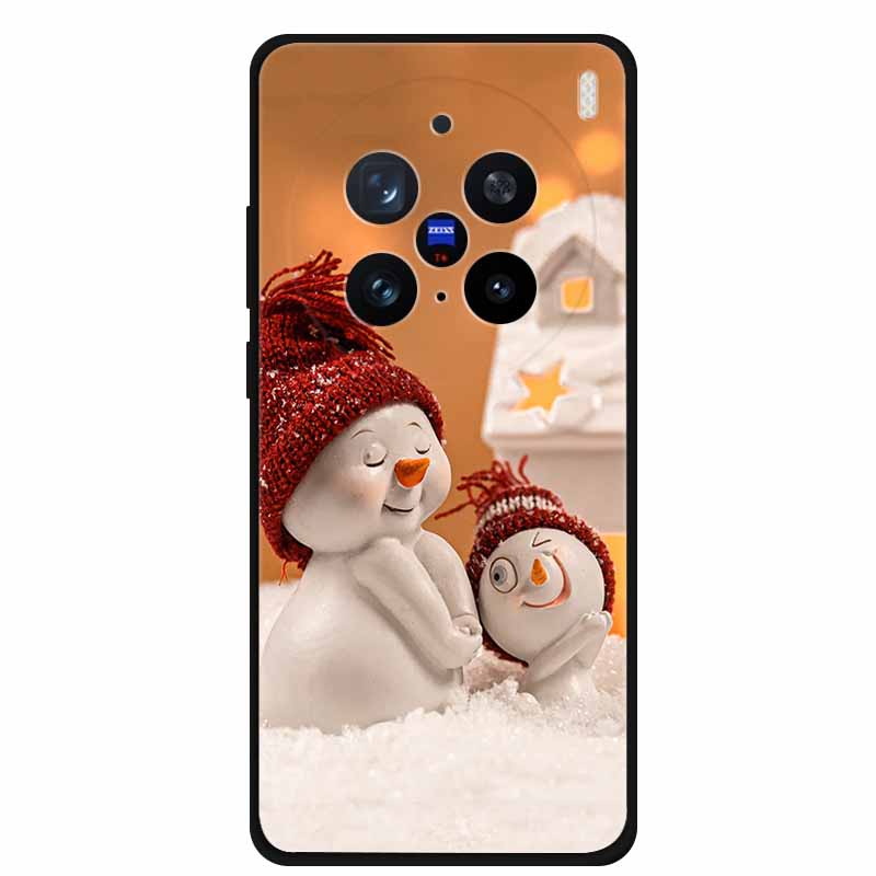 Christmas Cover For Vivo X200 Pro 6.78"Black Silicone Case For vivo X200 Pro mini 6.31" TPU Santa Claus ChristmasTree Back Cover
