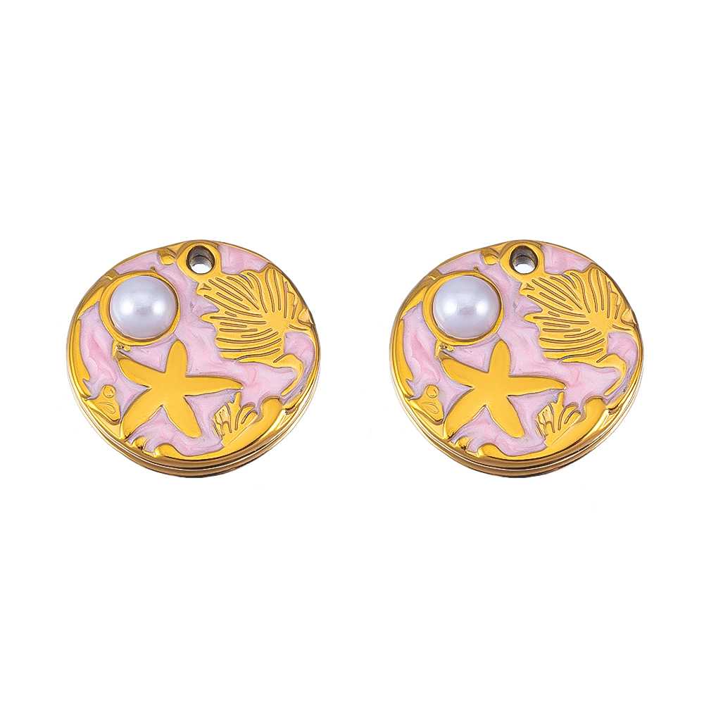 2pcs Stainless Steel Flower Pendant Cute Butterfly Love Heart Bow Design Necklace Earring Charm for Jewelry Making Birthday Gift