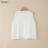 ZANZEA Women Casual Round Neck Loose Sleeveless Print Tank Tops