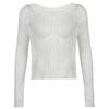 Women's 2026 New American Style Loose Knit Cardigan - Hollow Big Round Neck, Solid Color, See-through Mesh, Long Sleeve.