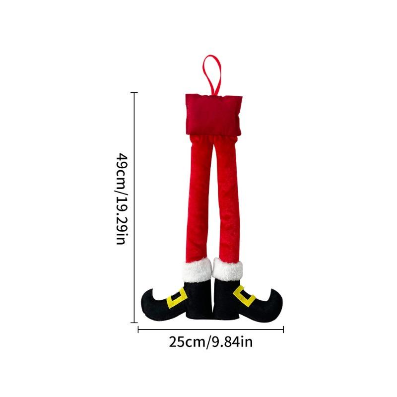 Christmas Stripes Red Elf Legs Hanging Tree Decoration Car Legs Decorative Fireplace Christmas Party Decorations
