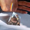 Optical Crystal Pyramid Prism 2.4 Inch Multi Color Toy and Desktop Decor Used for Physics Science Photography