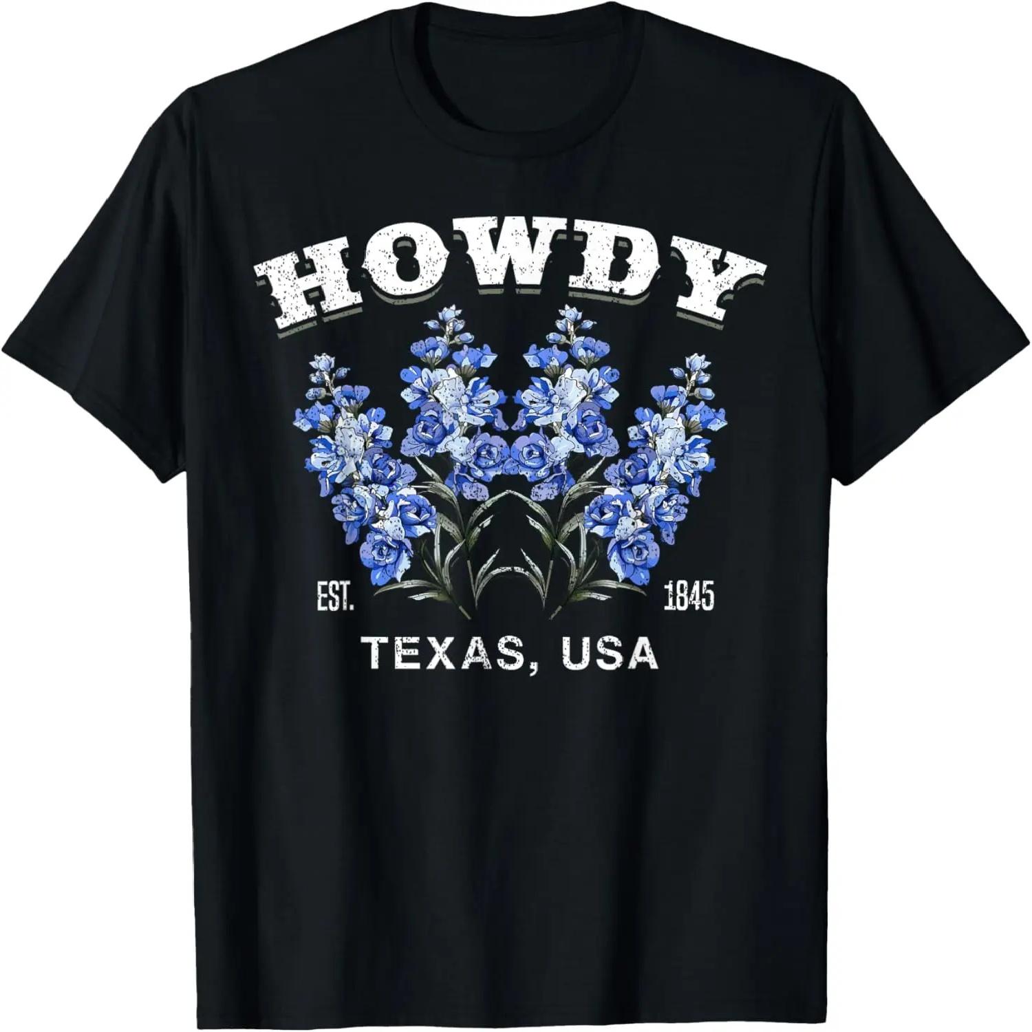 

Texas Bluebonnet Florals Texas Flower T-Shirt S чёрный