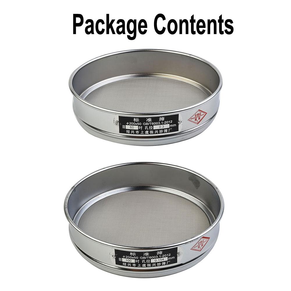 Standard/304 Stainless Steel Mesh/sample Sieves 10-100 Mesh 2-0.15mm Aperture Stainless Steel Lab Standard Test Sieve 20cm 1pcs