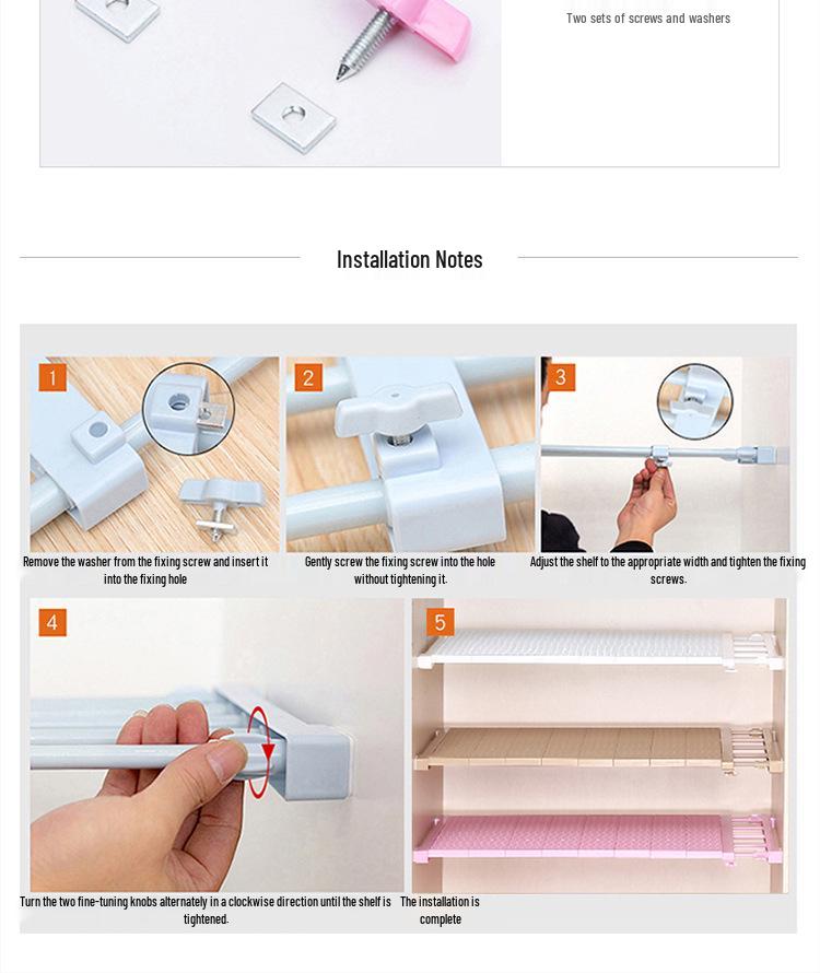 Retractable High-Quality Wardrobe Divider Shelf - Practical Home Storage Solution