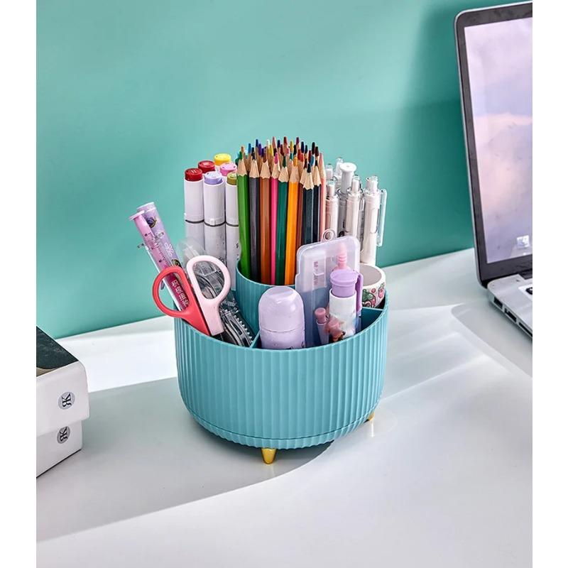 360 Grad drehbarer Stifthalter, großes Fassungsvermögen, Stifthalter, Kunststoff-Schreibtisch-Organizer, Make-up-Pinselhalter