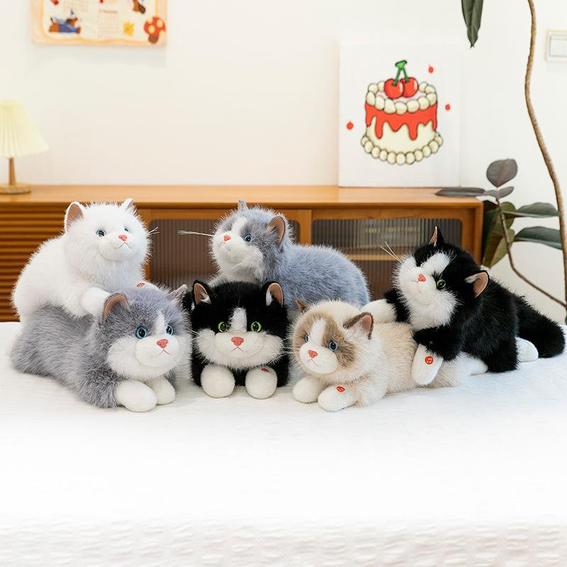 Simulation Voice Puppet Cat Doll Cute Plush Toy Doll Girl Children's Playground Kitten Soothing Gift