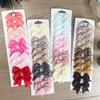 10Pcs/Set Solid Kids Bows Hair Clips for Baby Girls Handmade Ribbon Bowknot Hairpin Barrettes Daily Hair Accessories