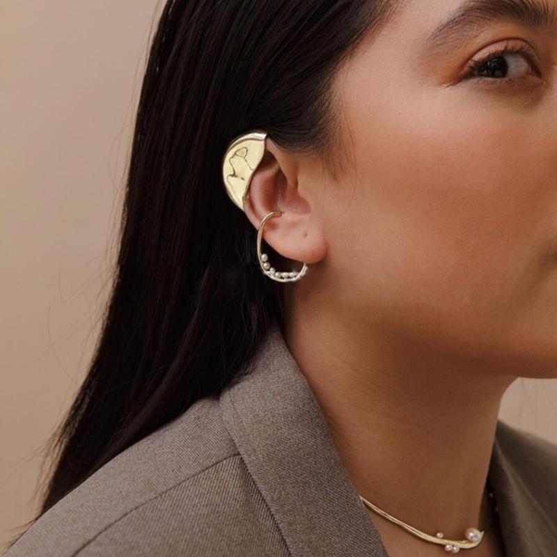 Ear Cuffs Semicircular Ear Clip Ear Cuffs Earrings Copper Material for Woman Daughter Girl Birthday Valentines Day Gift