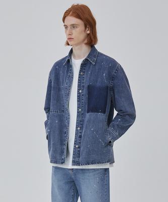RYUL+WAI Denim Painting Shacket Indigo