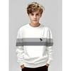 Lente en Herfst Ronde Hals Gestreept Kleurblokkerend 3D Geprint Top Modieus Casual Klassiek Lange Mouw Kinder Jongens T-shirts