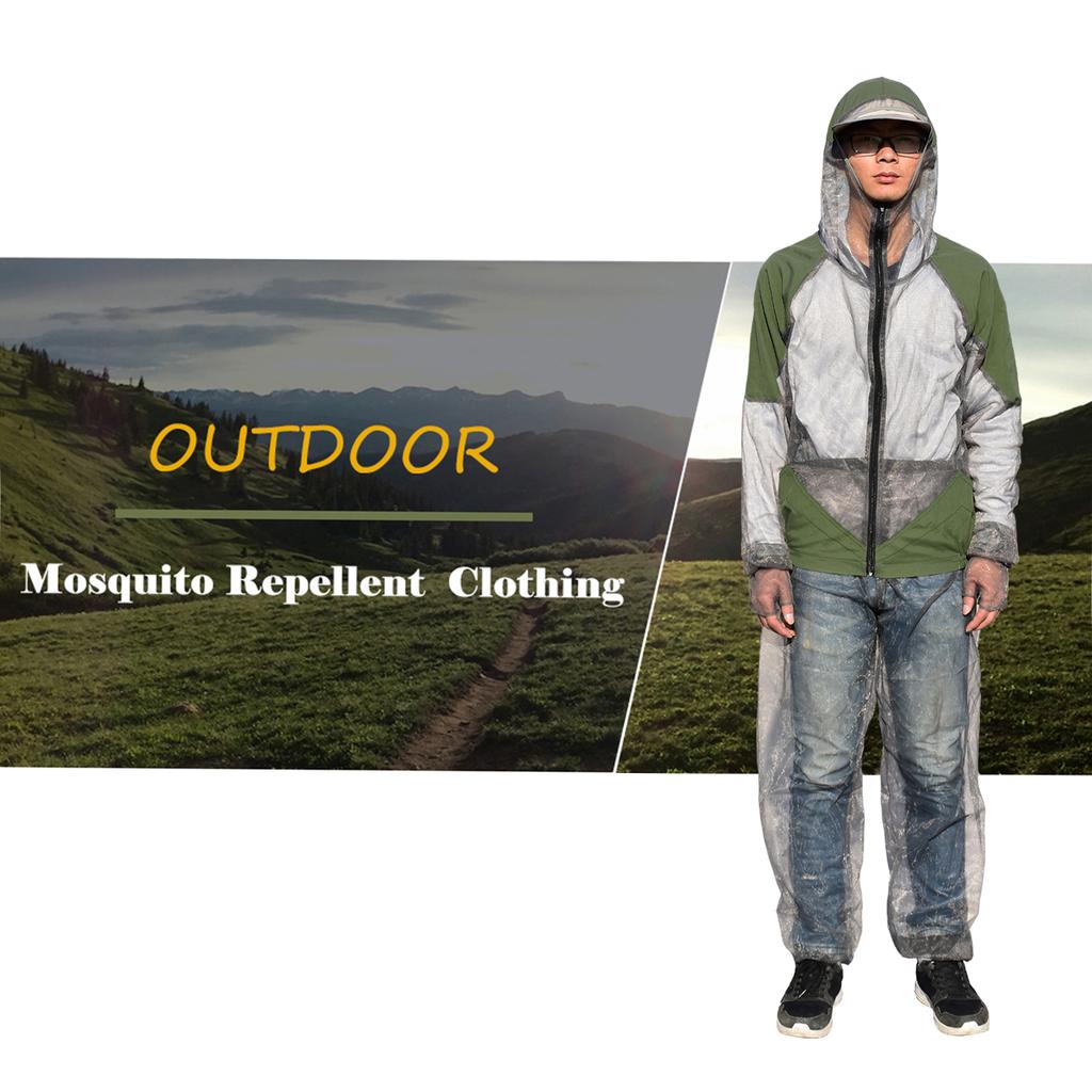 Outdoor Mosquito Repellent Suit Bug Jacket Mesh Hooded Suits Fishing Hunting Camping Jacket Insect Protective Mesh Fishing Cloth