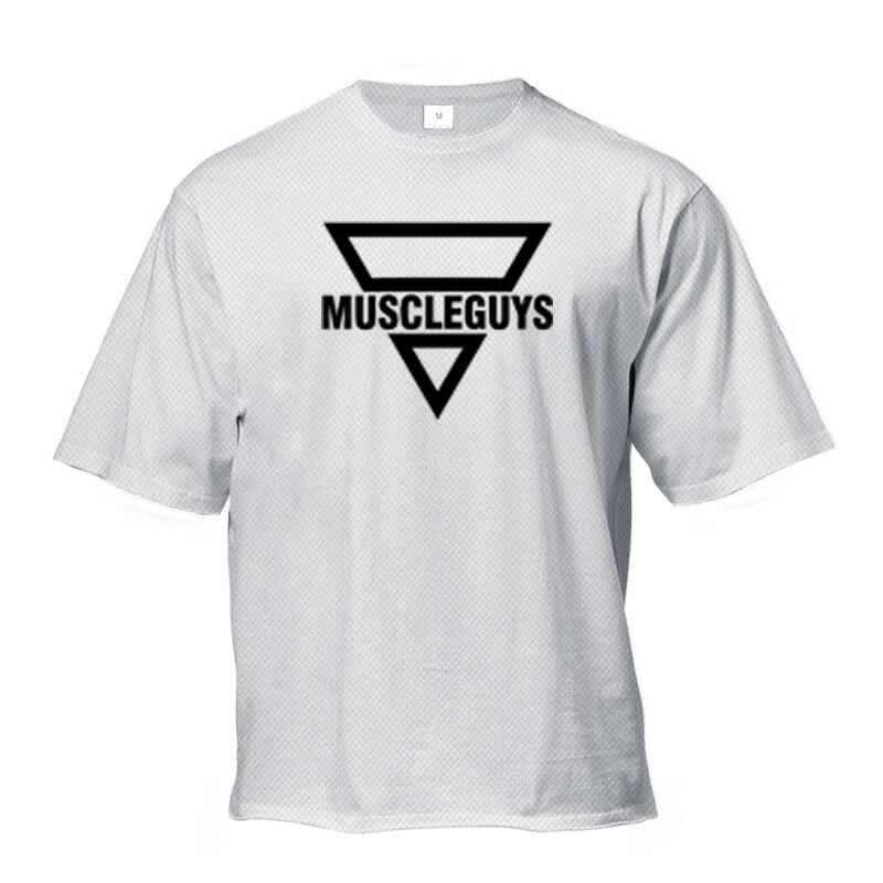 

Muscleguys, свободная футболка для фитнеса и тренировок на открытом воздухе с короткими рукавами, дышащая футболка с круглым вырезом для ежедневных упражнений XXL белый