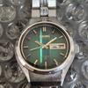 SEIKO Automatic 21 Jewels Green Dial Cut Glass Wristwatch 270? -0260 Ladies' K26N