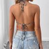 Nuovo Vestito da Donna con Frange Patchwork e Spalline Lavorate a Maglia a Mano - Un Top Bikini Stile Spiaggia