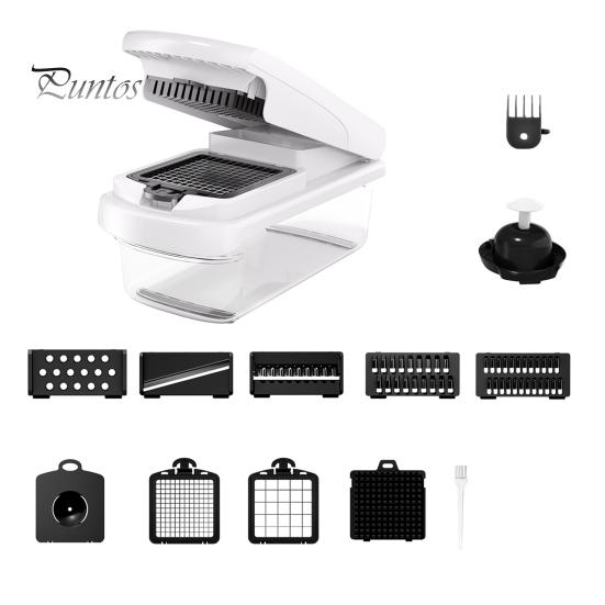 

Vegetable Chopper 14-in-1 Kit Stainless Steel Onion Chopper with Container Veggie Cutter Kitchen Essential білий