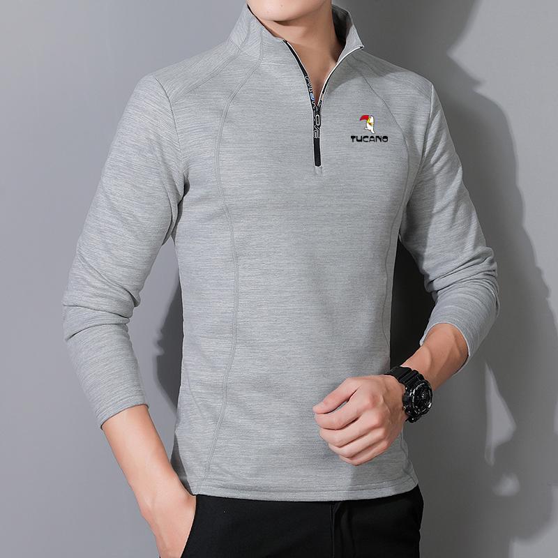 Men's Warm Fleece Pullover Hoodie - Autumn/Winter Outdoor Breathable Velvet Base Layer