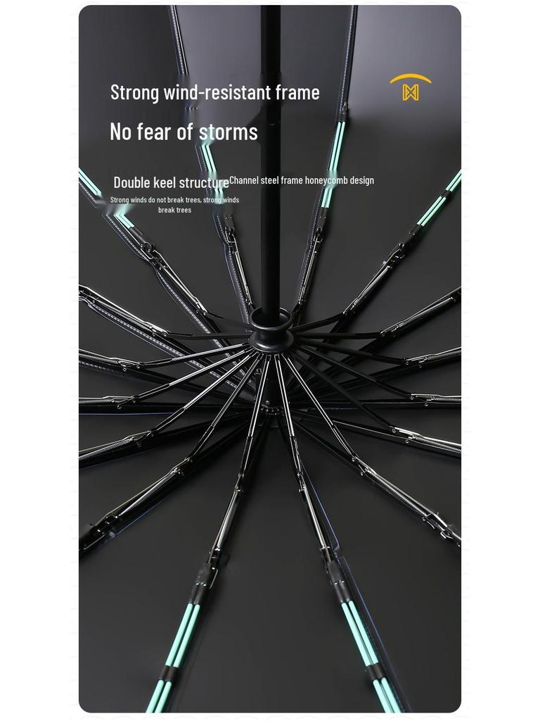 32-Bone Anti-Storm Automatic Dual-Use Umbrella: Sunshade, Sunscreen, UV Protection for Men & Women