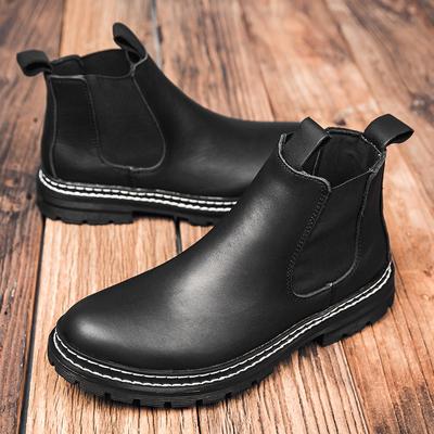 Italské luxusní pánské boty z pravé kůže Zimní venkovní business boty Elegantní designové pánské boty Pohodlné teplé Chelsea boty