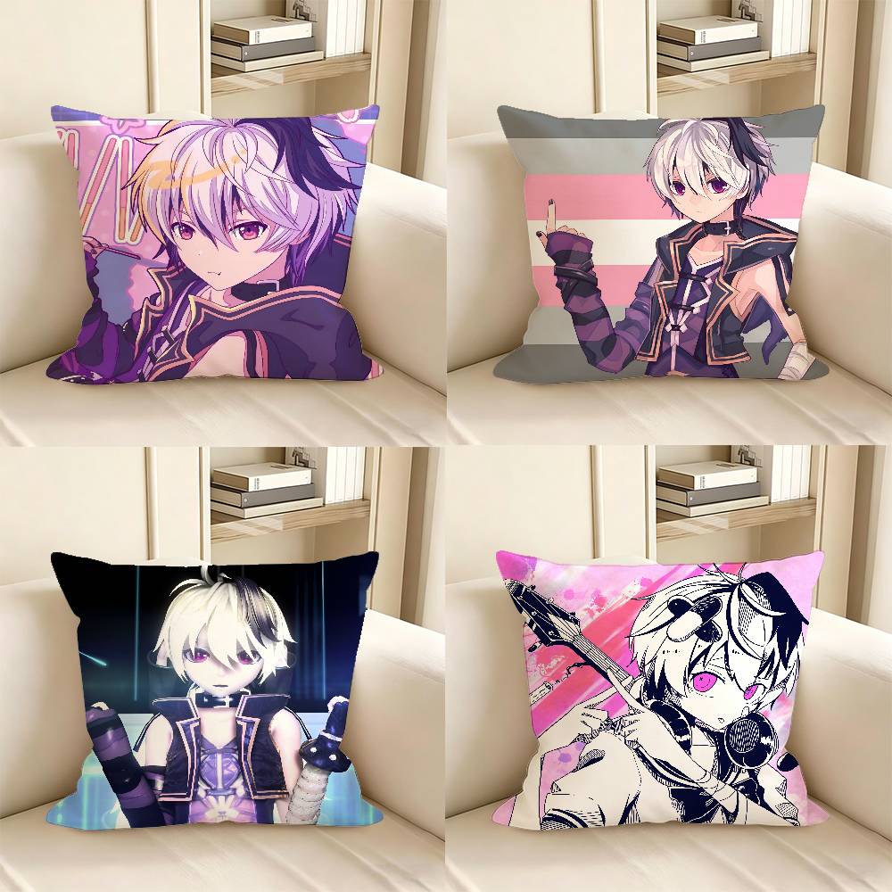 1pc Singer V-V4 Flower Laser Pillow Case Fashion Square Pillowcase Bedroom Sofa Room Ins Decoration Leisure