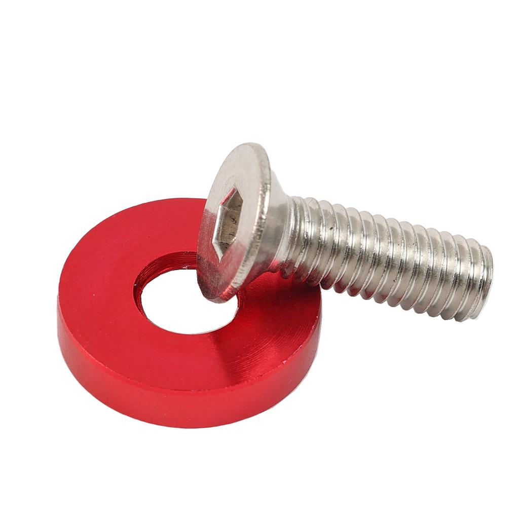 10X Universal M6 Red Billet Aluminum Hex Fasteners Fender Washer Bumper Engine Concave Screws Fender Washer License Plate Bolts
