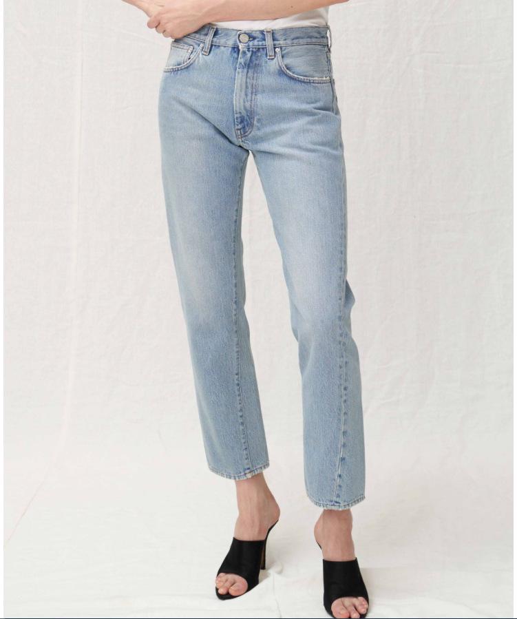 Nordic Niche TOT Original Classic Mid-High Waist Straight-Leg Twisted Seam Washed Jeans