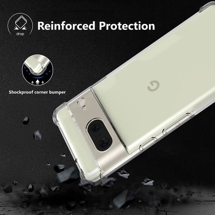 Protective Case - E.F.CONNECTION - Google Pixel 7 - Silicone - Transparent - Reinforced Corners