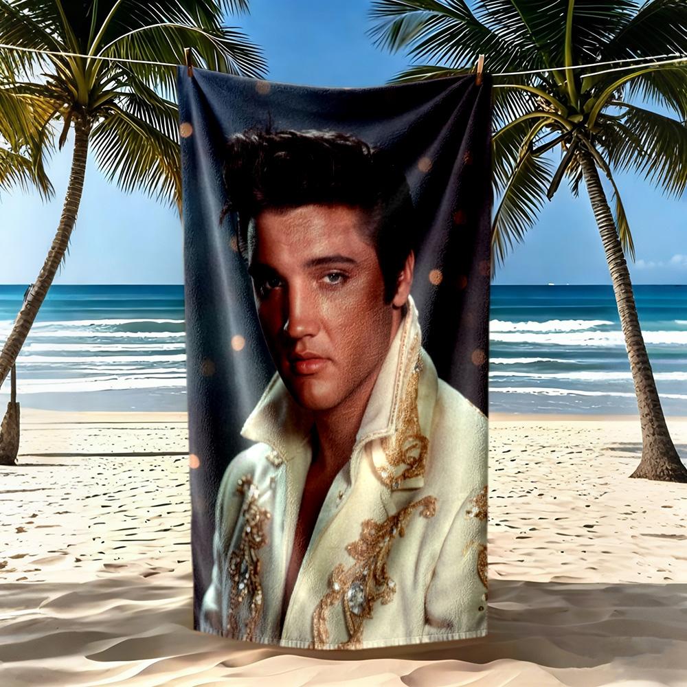 Elvis Beach Towel Soft Durable Quickdry Comfortable Lightweight Suitable For Swimming Gym Camping Yoga Vacation