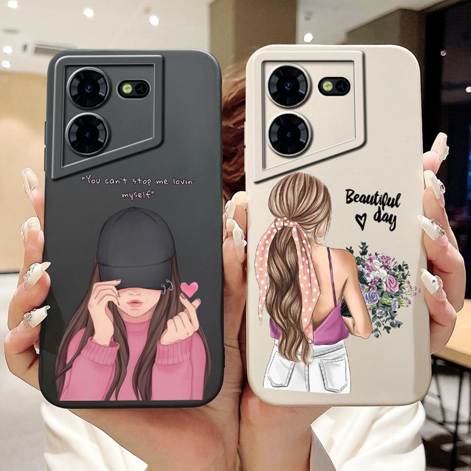 For Tecno Pova 5 Pro Pova5 5Pro 5G LH8n Phone Case Silicone Soft Back Cover Bumper Dragon Black Cat Flower Butterfly Pattern