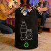 82L Oxford Cloth Aluminum Handle Recycling Bottle Storage Bag Dirty Clothes Basket Home Storage Folding Recycling Bag