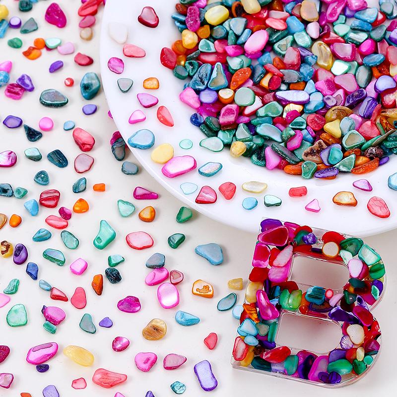 50g Crushed Shells Natural Pearl Light Nail Seashell Slices Particle Shell Charm for DIY Art Crafts Table Scatter Party Favor