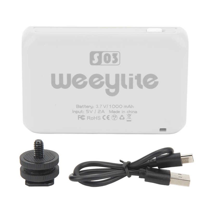 

Weeylite S03 LED Video Light RGB Full Color Wireless Bluetooth APP Mini Photography Lighting for VLOG Live Streaming белый