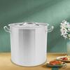 25L/33L Stainless Steel Stock Pot,Silver Universal Soup Pot with Lid for Schools, Breakfast Bars
