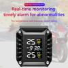 Wireless Motorcycle TPMS 2 External Sensors Motorbike Tire Pressure Monitoring Tyre Temperature Alarm System with Time Display